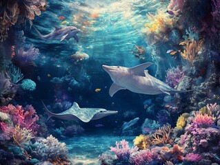 coral reef with fish