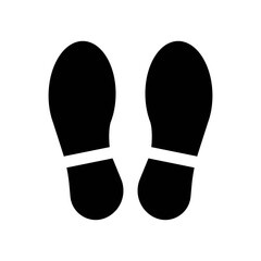 Illustration showing a black shoe sole icon on a white background
