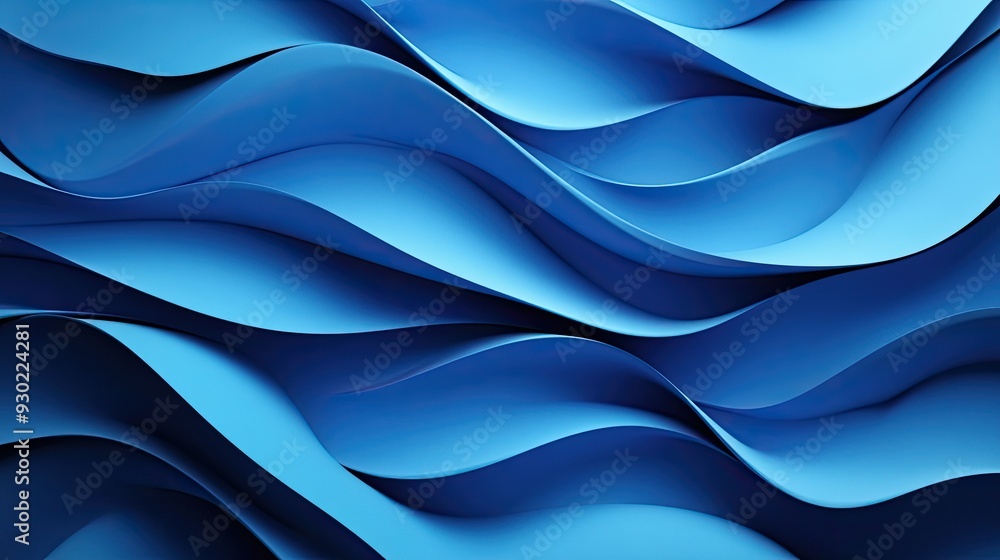 Poster vibrant 3d blue background with dynamic wave patterns and subtle gradient lighting, perfect for ener