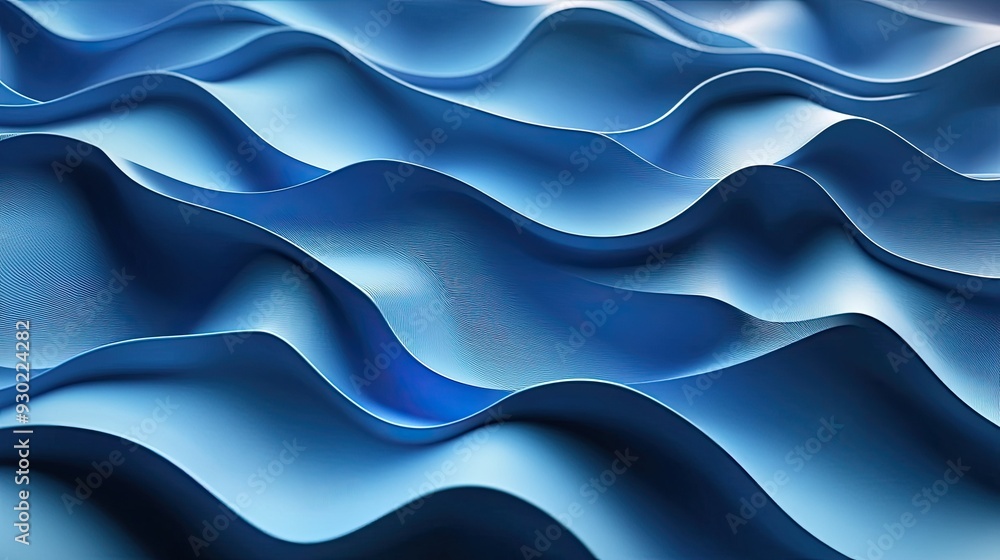 Poster vibrant 3d blue background with dynamic wave patterns and subtle gradient lighting, perfect for ener