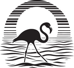 Flamingo Silhouette Vector Illustration