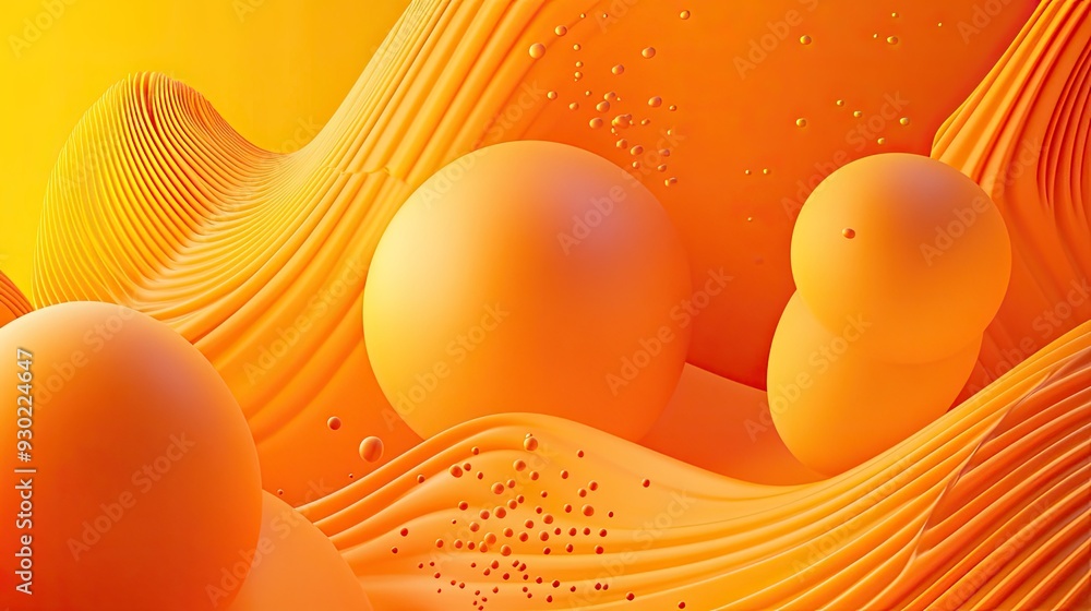 Poster vibrant 3d orange background with dynamic shapes and bright gradients, creating a lively and energet