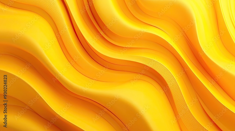 Poster vibrant 3d yellow background with bold patterns and bright highlights, perfect for lively and dynami