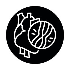 Myocardiopathy black line icon.