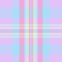 School seamless check texture, linen tartan pattern textile. Detailed plaid vector fabric background in light and cyan colors.