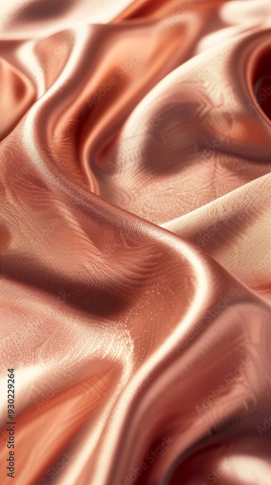 Poster The fabric displays a rich, smooth texture with a glossy finish, highlighting its elegant colors and intricate patterns in the soft light