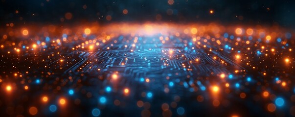 Obraz premium tech background, digital, modern, neon lights