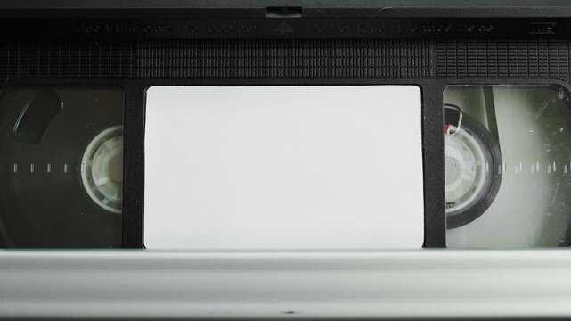 Cassette Tape. Inside, smoothly, rotates reels with