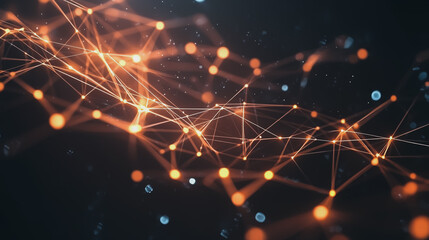 Abstract business connection of lines from nodes It is connected to endless nodes and represents the innovation of communication in the network.