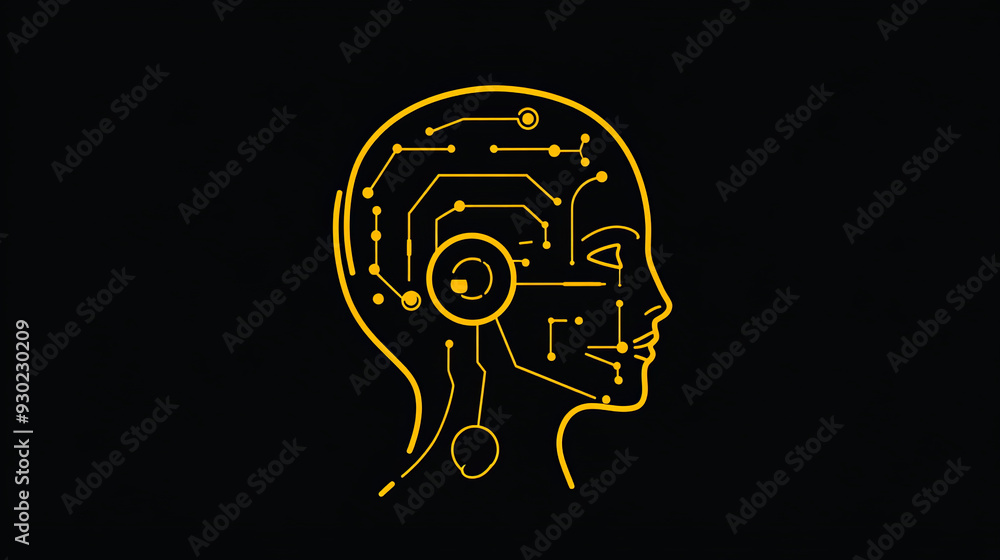 Poster artificial intelligence ai pictogram. technology related to artificial intelligence, computers and s