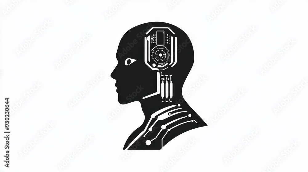 Poster artificial intelligence ai pictogram. technology related to artificial intelligence, computers and s