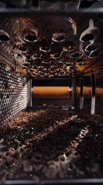 Grating a chocolate bar into a grater 