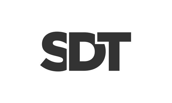 SDT logo design template with strong and modern bold text. Initial based vector logotype featuring simple and minimal typography. Trendy company identity.