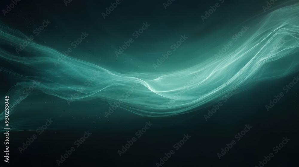 Aufkleber abstract waves of light in a dark background, creating a serene and ethereal atmosphere.