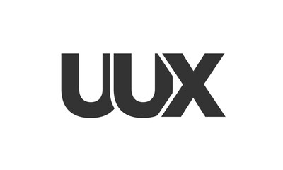 UUX logo design template with strong and modern bold text. Initial based vector logotype featuring simple and minimal typography. Trendy company identity.