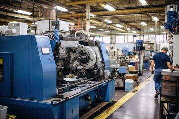 Fototapeta premium Manufacturing factory adult metalworking.