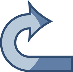 transparent background back arrow vector icon. replaceable blue color design