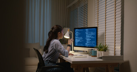 New possible digital transformation future workforce. Asia people young talent woman busy work late...