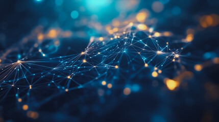 Abstract business connection of lines from nodes It is connected to endless nodes and represents the innovation of communication in the network.