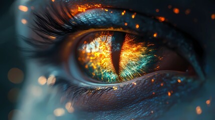 fantasy human reptile eye