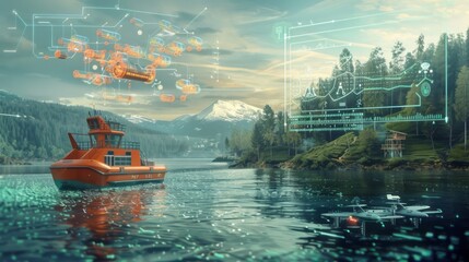 Obraz premium image that showcases the impact of artificial intelligence (AI) on industries