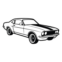 Obraz premium Car Drawing Silhouette Outline Design Vector Illustration Clipart Eps 