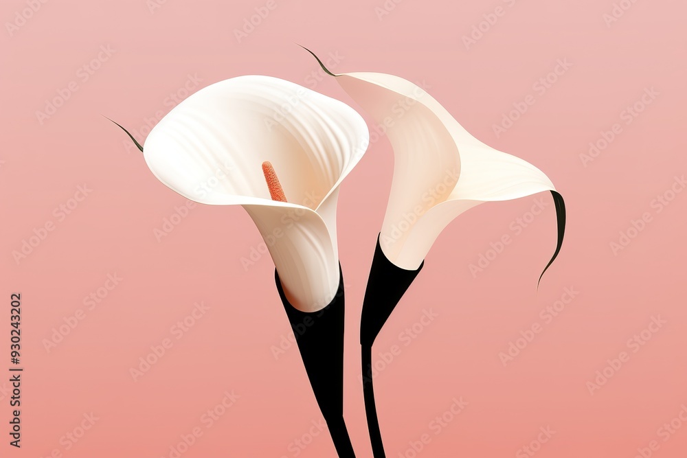 Poster abstract flower in continuous line art drawing style. one line art. carnation flower black linear de