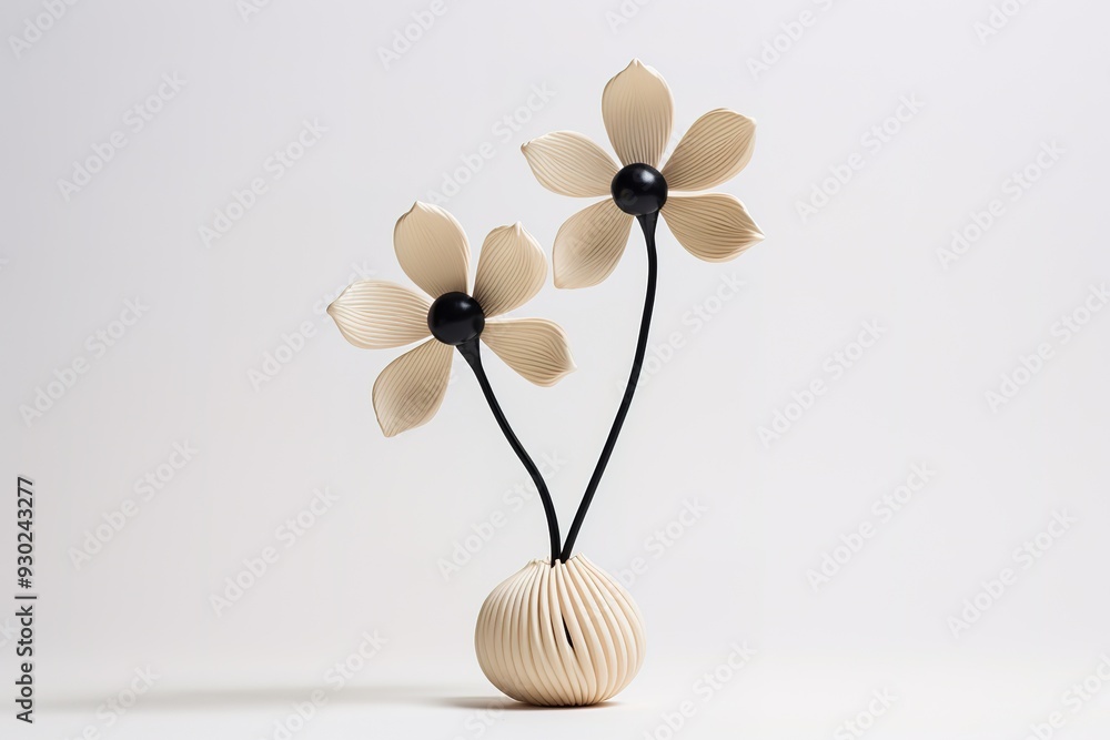 Poster abstract flower in continuous line art drawing style. one line art. carnation flower black linear de