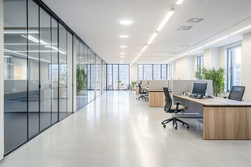 Fototapeta premium Corporate Office with Sleek Design Photos of Office