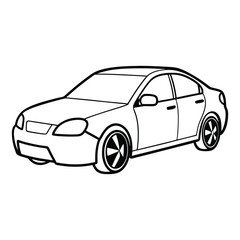 Car Drawing Silhouette Outline Design Vector Illustration Clipart Eps 
