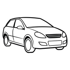 Car Drawing Silhouette Outline Design Vector Illustration Clipart Eps 