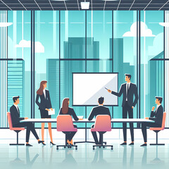 Business Meeting in Modern Office

