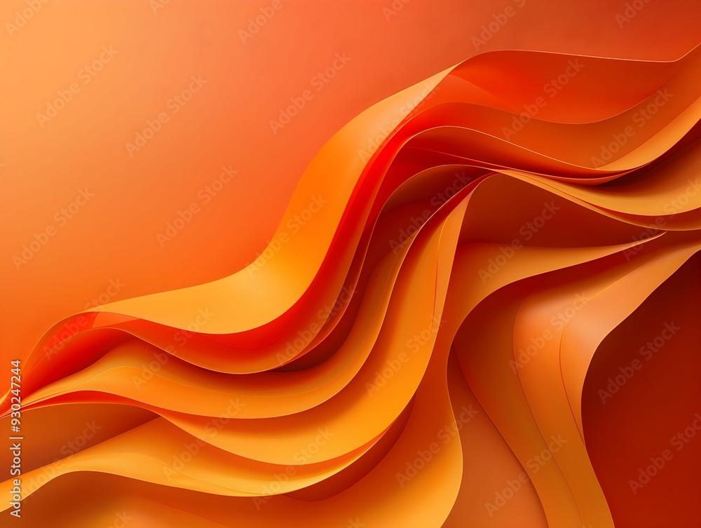 Poster abstract orange wave design with flowing layers and gradient texture