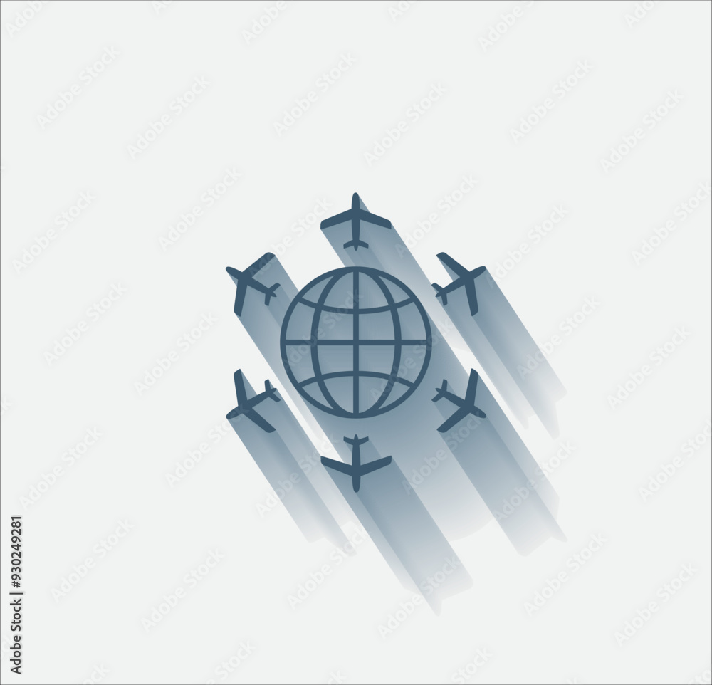 Poster vector dark color icon with shadow on light backghround