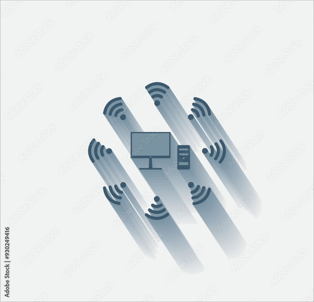 Poster vector dark color icon with shadow on light backghround
