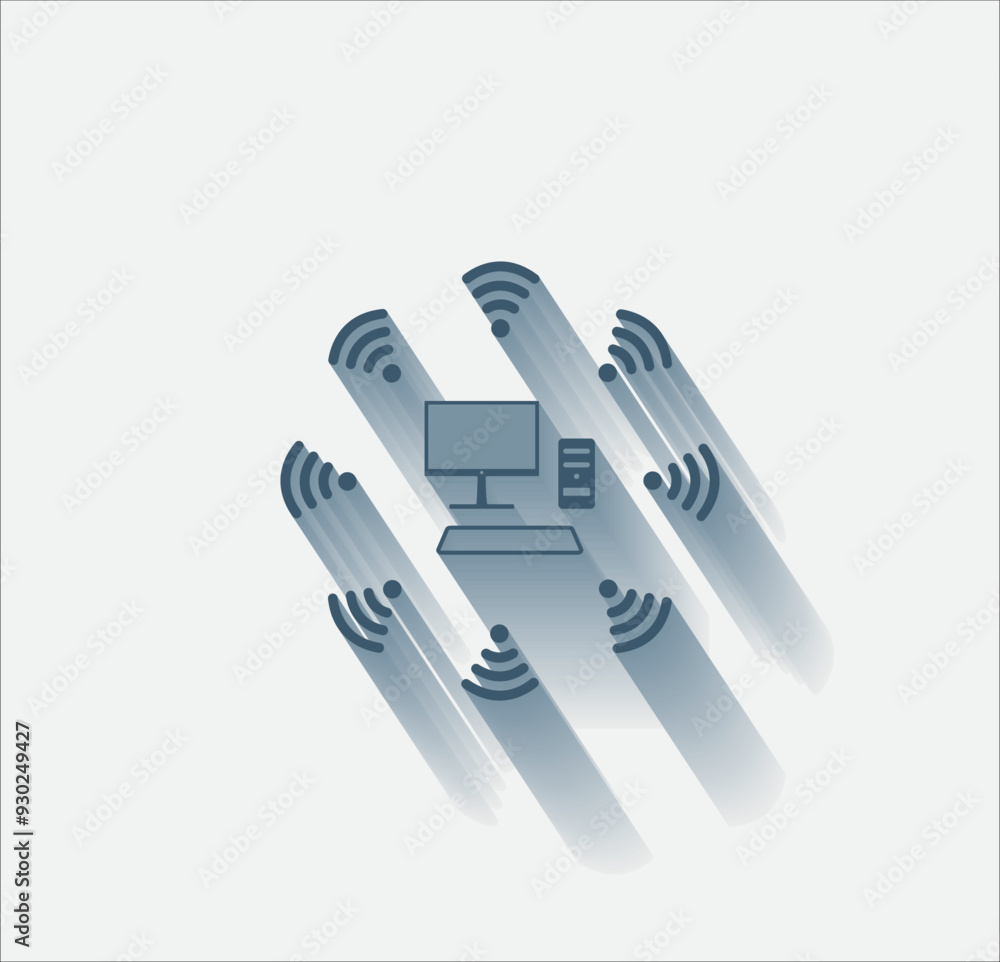 Poster vector dark color icon with shadow on light backghround