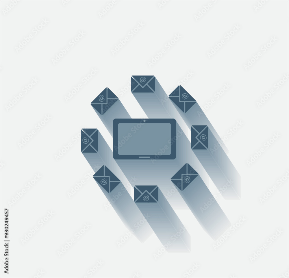 Poster vector dark color icon with shadow on light backghround