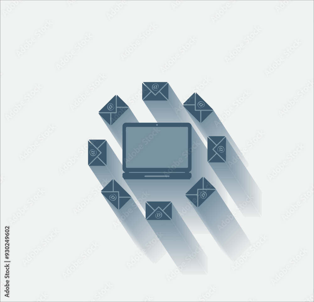 Poster vector dark color icon with shadow on light backghround
