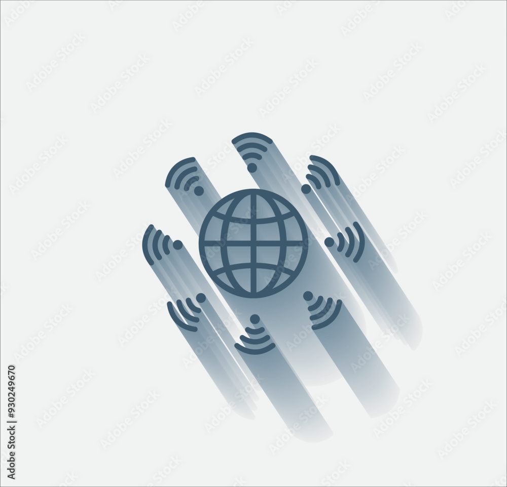 Poster vector dark color icon with shadow on light backghround