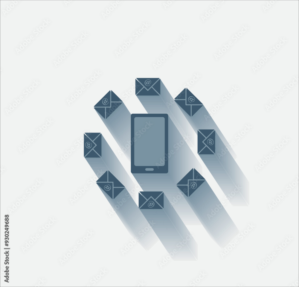 Poster vector dark color icon with shadow on light backghround