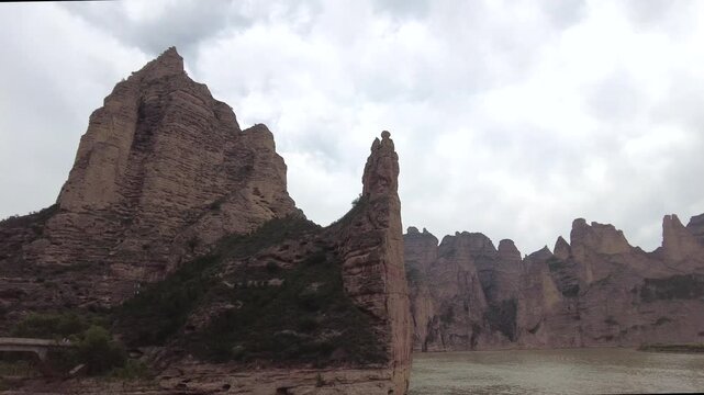 The natural scenery of the Yellow River Danxia landform in Yongjing County, Gansu Province, China,
