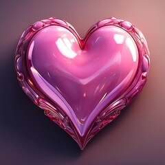 Glossy pink heart 
