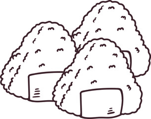 onigiri japanese food style line art