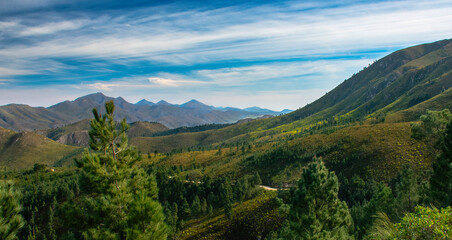Descending from the summit of the Prince Alfred Pass near Avontuur, Western Cape.