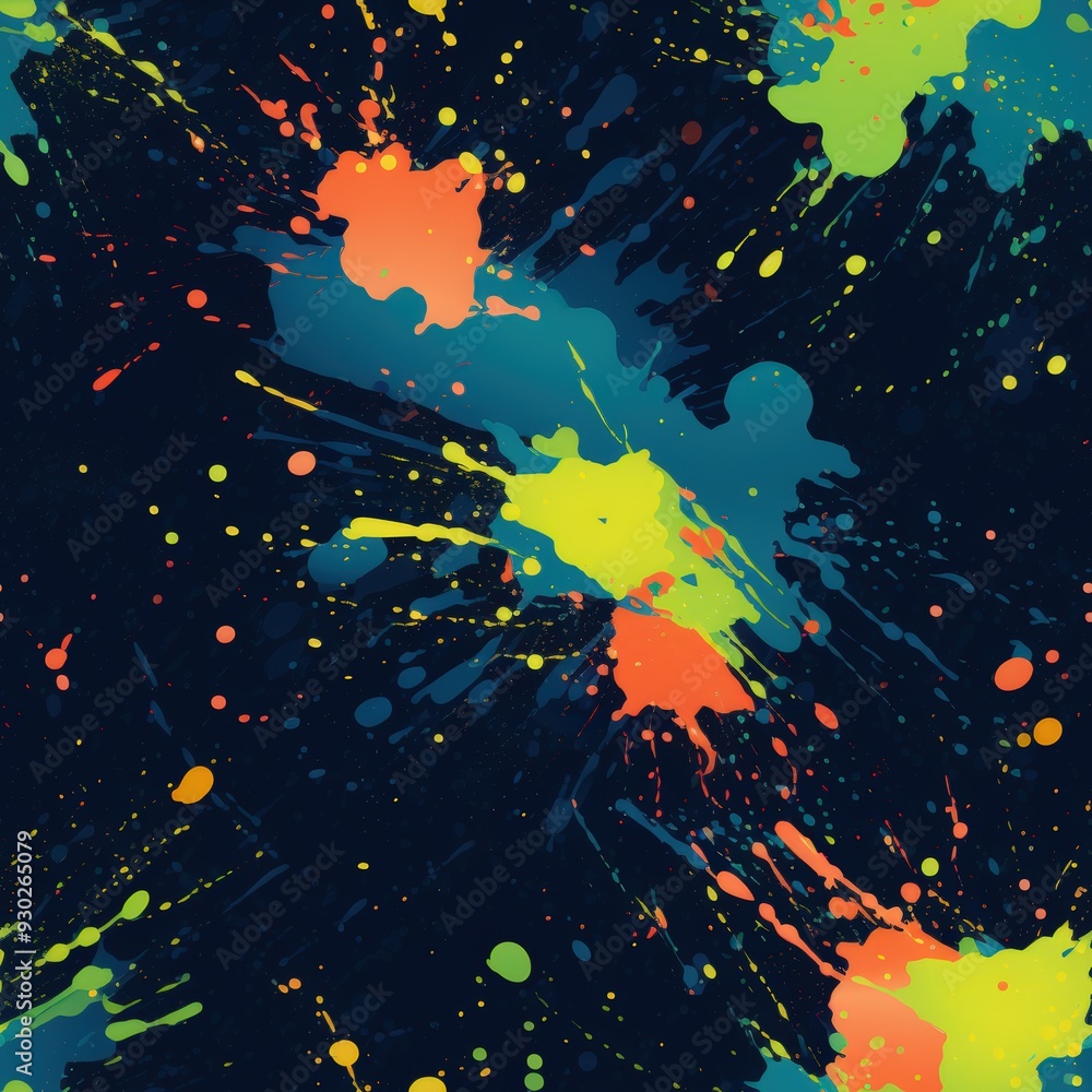 Canvas Prints neon paint splatter