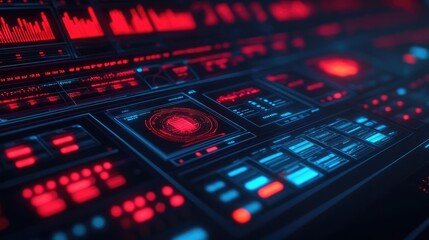 Obraz premium Business intelligence analysis, holographic data and insights, 3D illustration