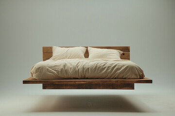 Bed floating in the air