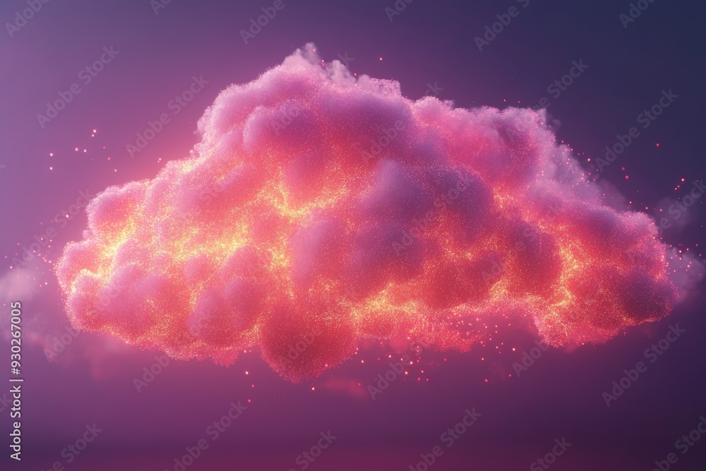 Poster nebulous cloud cluster in cosmic space symbolizing vast data networks