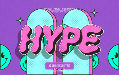 Hype Groovy Retro Style Text Effect Editable
