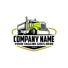 Trucking company badge emblem logo vector template set isolated, Best for trucking related industry © bonky